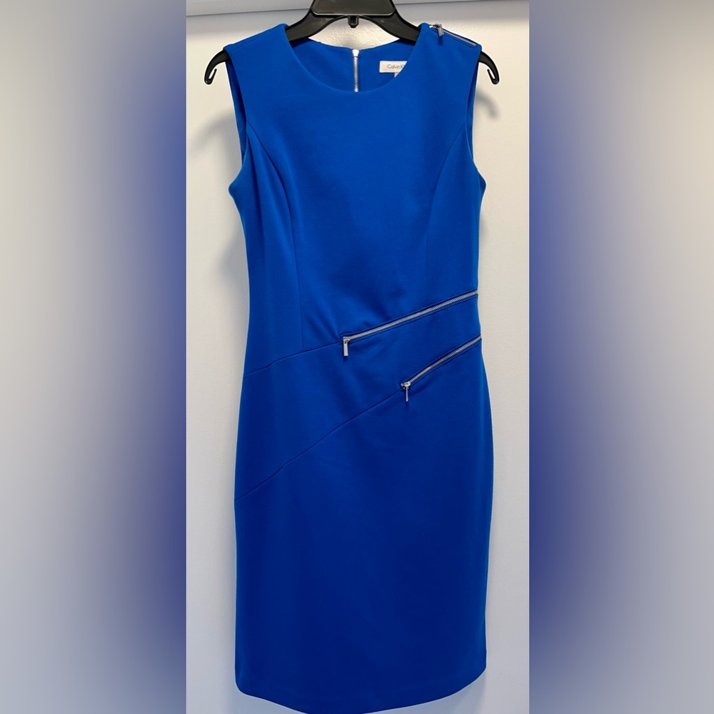 Calvin Klein Blue Sheath Dress - Women’s size 4 - EUC!